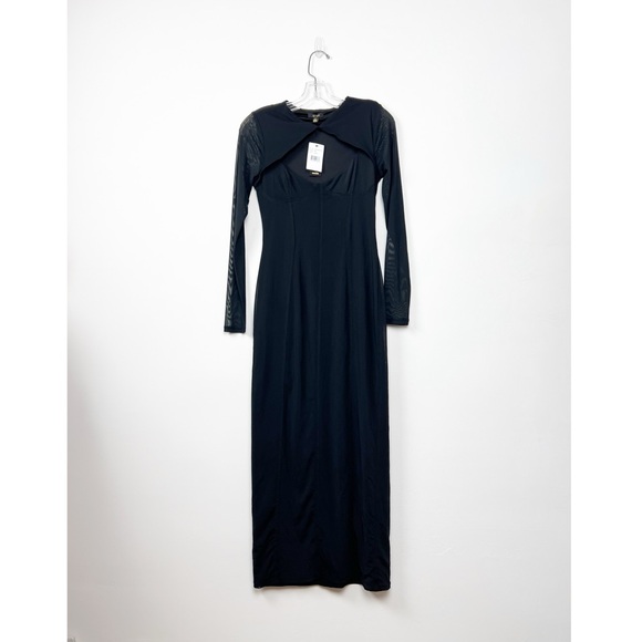 AFRM Lagos Long Sleeved Body Con Dress w Bust Cutout in Black S - Picture 2 of 7